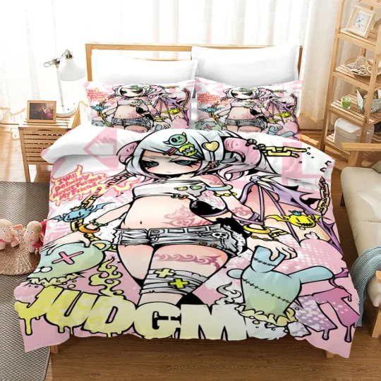 Discover 3D Grafftiti Girl Dark Cartoon Quilt Cover Set Bedding Sets Pillowcases 64
