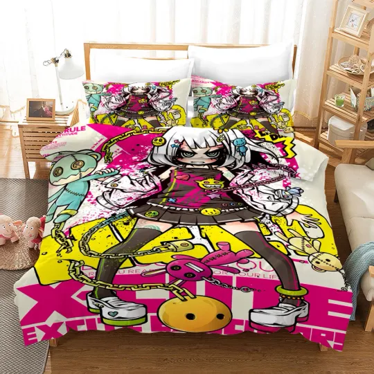 Discover 3D Grafftiti Girl Dark Cartoon Quilt Cover Set Bedding Sets Pillowcases 64