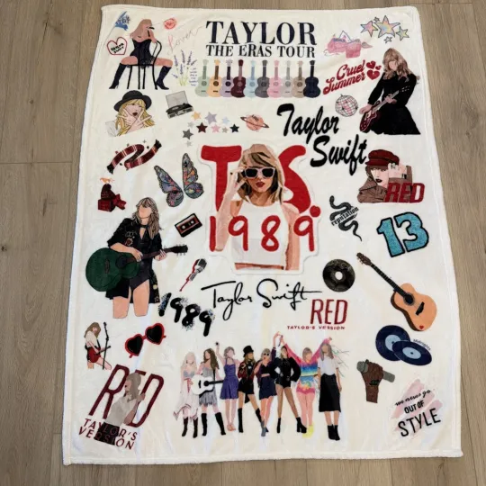 Discover Taylorr Swifts 'The Eras' Tour Collectors Fleece Blanket 36x58