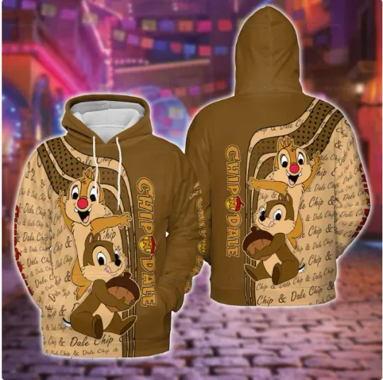Chip And Dale 3D HOODIE BEST PRICE OVER PRINT HALLOWEEN GIFT CHRISTMAS GIFT