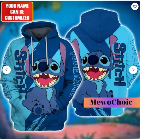Personalized Stitch 3D HOODIE HALLOWEEN GIFT CHRISTMAS GIFT BEST PRICE US SIZE