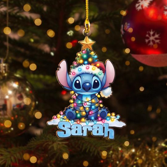 Discover Personalized Stitch Christmas Ornament, Disney Stitch Xmas Ornament Hanging, Customized Stitch 2025 Christmas Tree Decor Gift