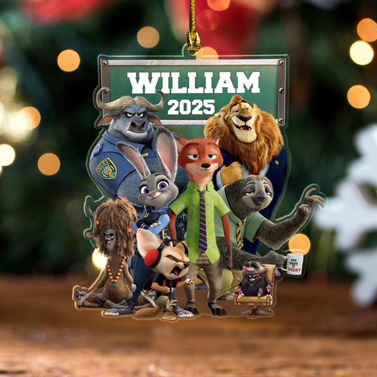 Discover Personalized Zootopia Ornament 2025, Custom Disney Family Gift, Cartoon Movie Fan Xmas Keepsake, Nick Judy Holiday Christmas Tree Decoration