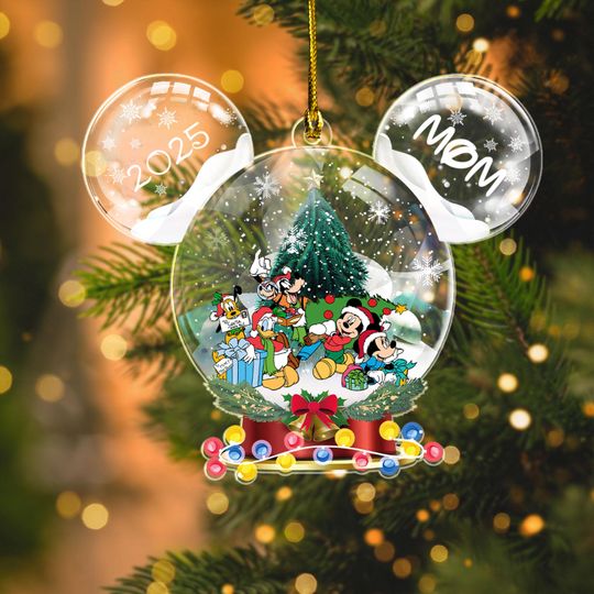 Discover Personalized Disney Mickey & Friends Christmas Ornament, Custom Acrylic Ornament, Family Vacation Keepsake, Disneyland Trip 2025 Tree Decor