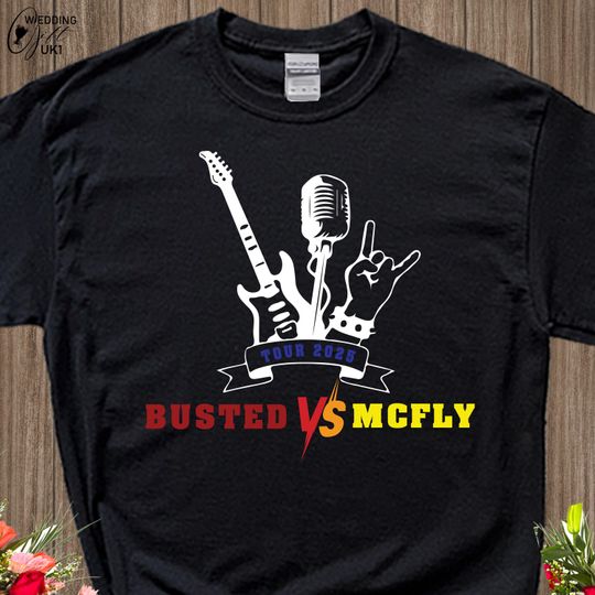 Pop Rock legends Tshirt, The Busted vs McFly Tshirt, Piano Tshirt, Legends Never Die, Rock Star T Shirt, Rock Concert Tee, Music Legend