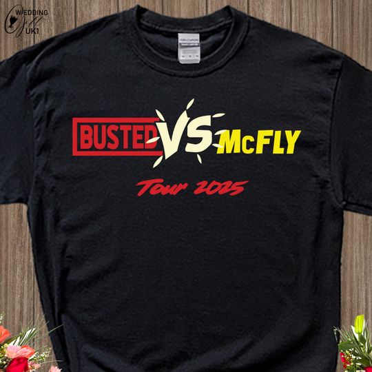 Concert Announced Tshirt, McFLY Tshirt, Busted vs McFly Party Tshirt, Friends Lover Gift Tops, Team Tour 2025 T Shirt, Pop rock Tshirt