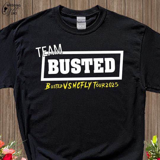 Discover Team Tour 2025 T Shirt, Busted Band Tshirt, Busted vs McFly party tee, Friends Lover Gift Shirt, Pop rock Tshirt, concert Announced Tee