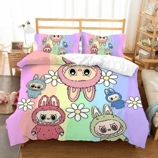 Discover Labu Toy Figurine Kids 3D Bedding Set Duvet Cover Pillowcase Single Double