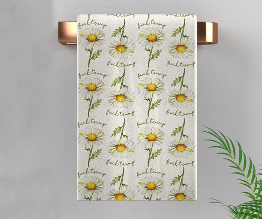 Pretty Spring Flower Subtle Fck Trump Towel, Bathroom Guest Hand Towel