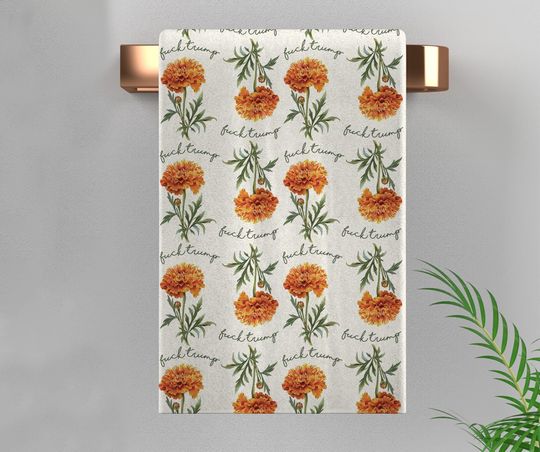 Pretty Spring Flower Subtle Fck Trump Towel, Bathroom Guest Hand Towel
