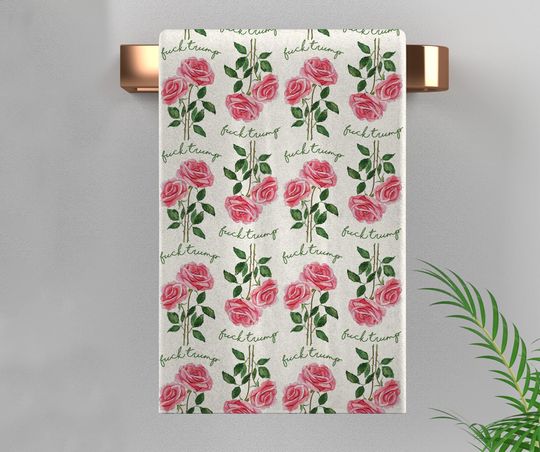 Pretty Spring Flower Subtle Fck Trump Towel, Bathroom Guest Hand Towel