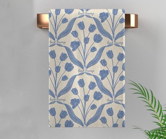Discover Subtle F*ck Trump Hand Towel, Floral Kitchen Towel, Anti Trump Towel, Bathroom Towel Set, FDT,Political Home Decor,Anti Maga Towel NGR101