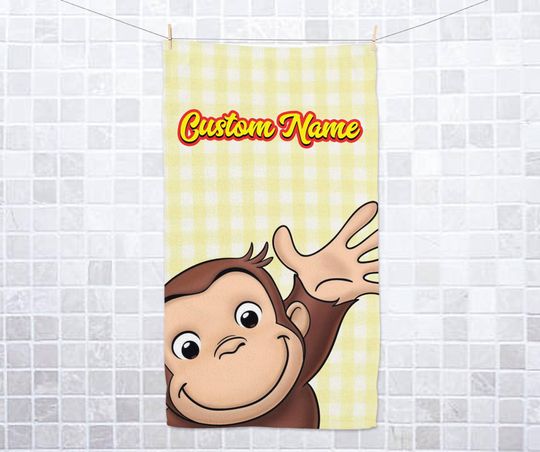 Discover Personalized Curious George Hand Towel, Bath Towel For Kids, Custom Gift for Kids, Cartoon Towel, Unique Birthday Gift JCNP51