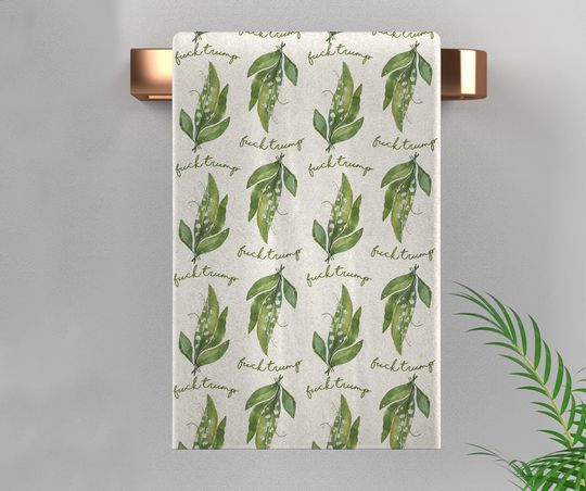 Pretty Spring Flower Subtle Fck Trump Towel, Bathroom Guest Hand Towel