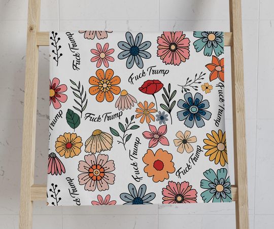 Discover Subtle Anti Trump Boho Flower Hand Towel, Anti Trump Tea Towel, Political Home Decor, FDT 4687, Democrat Gift, Home Accessory Humor C1GK02