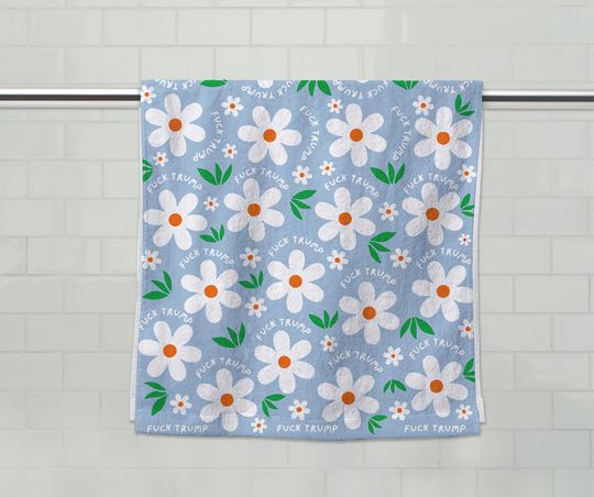 Discover Subtle F*ck Trump Hand Towel, Funny Political Home Decor, Kitchen Towel, Home Accessory Humor, Sarcastic Liberal Gift, FDT Towel C1GP04