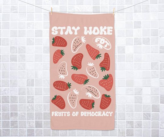 Discover Political Statement Hand Towel, FDT Decor, Funny Anti-Far Right Accent, Subtle Kitchen Humor for Liberal Households JCNP26