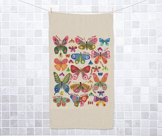 Discover Butterflies Hand Towel, Liberal Kitchen Towel with Subtle FDT,Funny Political Decor,Sarcastic Anti-Authoritarian Gift,Bathroom Accent JCNP21