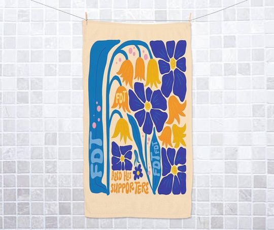 Discover Subtle Anti-Right Hand Towel, FDT Kitchen Towel, Political Humor Gift, Liberal Bathroom Decor, Funny Home Accent for Progressives JCNP04