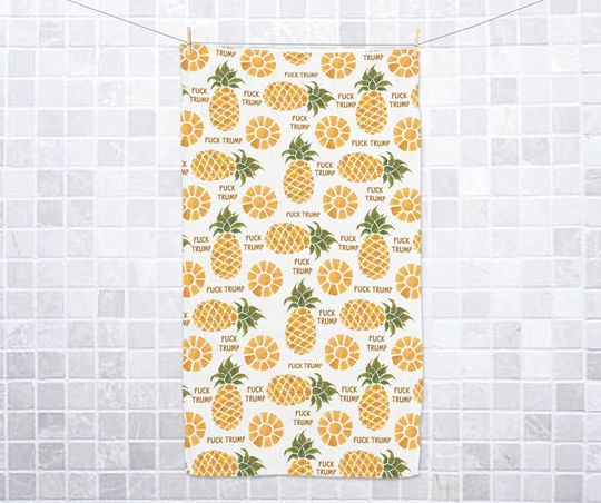 Discover Subtle Anti Trump Pineapple Hand Towel, Anti Trump Tea Towel, Political Home Decor, FDT 4687, Democrat Gift, Home Accessory Humor C1GK10