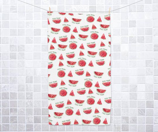 Discover Subtle Anti Trump Watermelon Hand Towel, Anti Trump Tea Towel, Political Home Decor, FDT 4687, Democrat Gift, Home Accessory Humor C1GK08