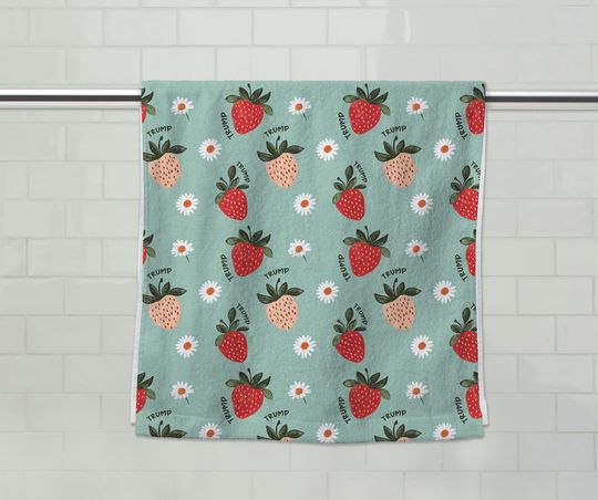 Discover Subtle Trump Cute Strawberry Hand Towel, Funny Political Home Decor, Berry FDT Kitchen Towel, Hostess Gift, Sarcastic Liberal Gift NGRU21