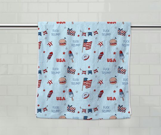 Discover Subtle Fuck Trump Hand Towel, Fourth of July Dish Towel, Funny Political Home Decor, 4th of July Kitchen Towel, Liberal Gag Gift, FDT NGRU25