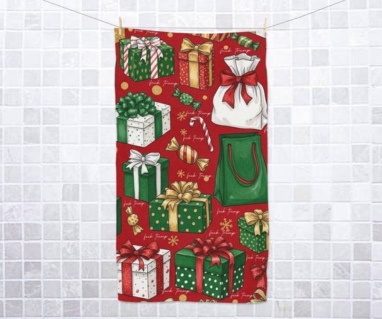 Discover Subtle Fck Trump Xmas Hand Towel ,Christmas Kitchen Towel, Anti Trump Hand Towel, Xmas Home Decor, Christmas Gift Hand Towel C1K509