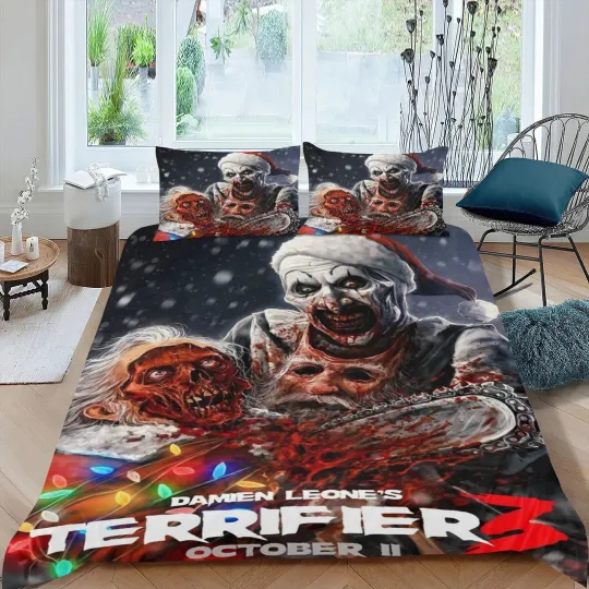 3-Piece Bedding Set for Kids with Terrifier Duvet Cover All Season