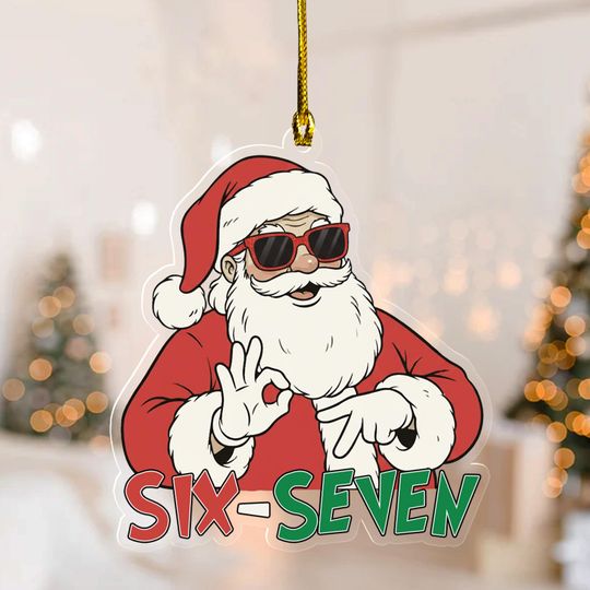 Discover Six Seven Christmas Ornament, Funny Number Meme Ornament, 6 7 Christmas Tree Decoration, Christmas Gift for Kids, Gen Alpha Humor BZKN01