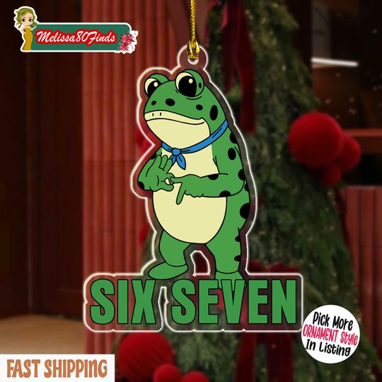 Discover Portland Frog Six Seven Ornament, 6 7 Meme Political Ornament, Protest Ornament, Anti-Fascism Ornament, Freedom Ornament, Anti Trump