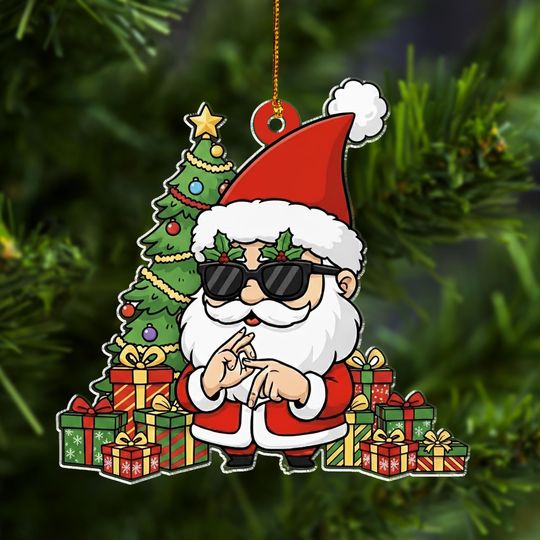 Discover Funny Santa Says Six Seven Ornament,  6 7 Xmas Tree Decor, Gen Alpha Humor