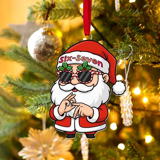Discover Six Seven Christmas Ornament, Funny Number Meme Ornament, 6 7 Christmas Tree Decoration, Christmas Gift for Kids, Gen Alpha Humor Ornament