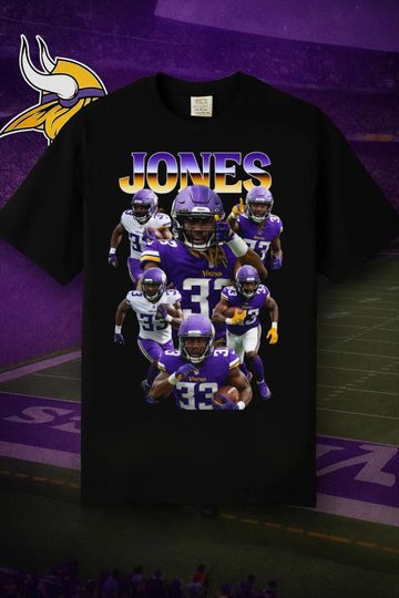 Aaron Jones Bootleg Shirt | Minnesota Vikings Retro Football Graphic Tee
