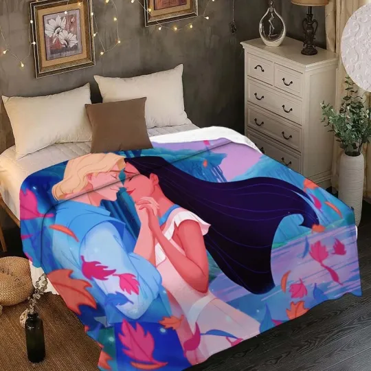 Discover Personalized Disney Pocahontas & Captain Blankets Custom Name, Fleece Blanket
