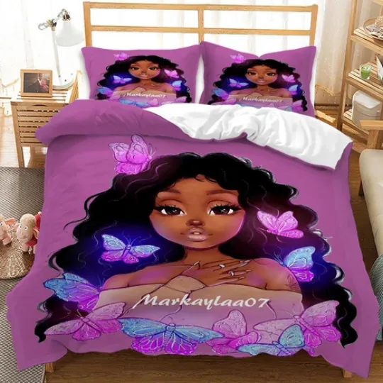Discover Holiday Gift Bedding Set African Girls Quilt Duvet Cover Single Double King Size