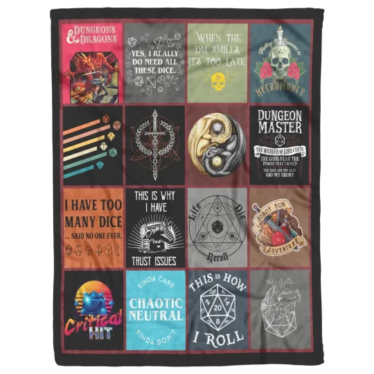 Dungeons And Dragons Blanket, Dungeons Fleece Blanket