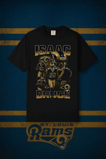 Discover Retro Isaac Bruce T-Shirt Vintage Bootleg Style St. Louis Football Tee