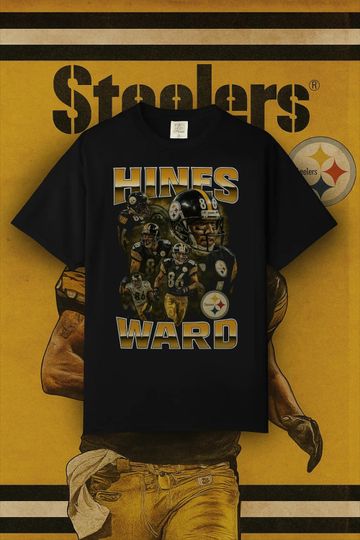 Retro Hines Ward T Shirt Vintage Bootleg Style Pittsburgh Football Tee