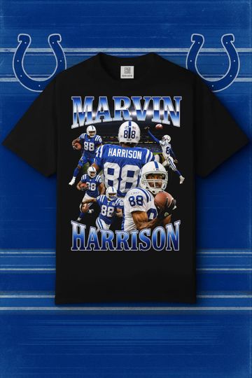 Discover Retro Marvin Harrison T-Shirt Vintage Bootleg Style Indianapolis Football Tee