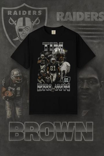 Discover Retro Tim Brown T-Shirt Vintage Bootleg Style Raiders Football Tee