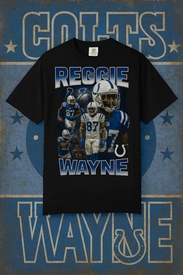 Discover Reggie Wayne T-Shirt Vintage Bootleg Style Indianapolis Football Tee