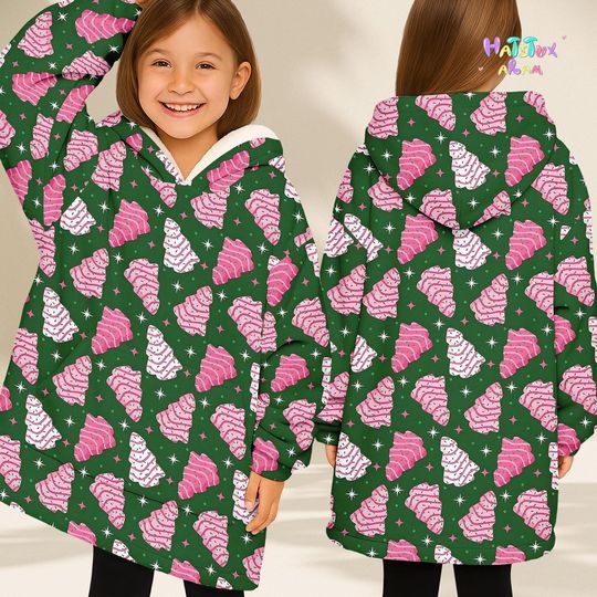 Discover Christmas Tree Cakes Hoodie Blanket, Christmas Family Matching Hoodie, Christmas Blanket Hoodie, Gift For Her, Christmas Gift