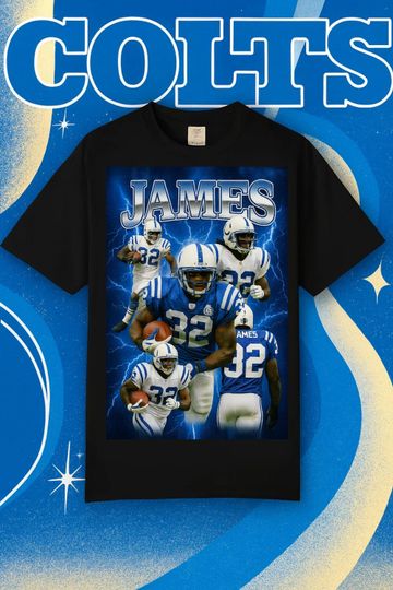 Discover Retro Edgerrin James T-Shirt Vintage Bootleg Style Indianapolis Football Tee