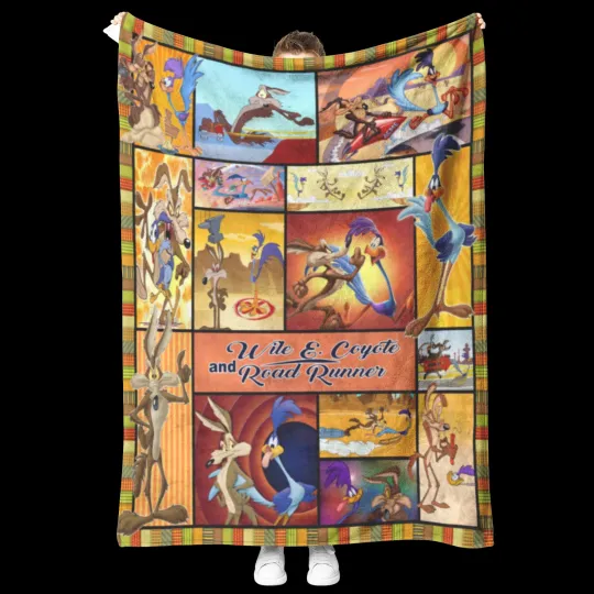 Wile E. Coyote And The Road Runner Blanket, Looney Tunes Fleece Blanket