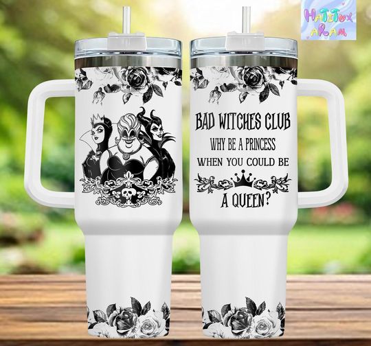 Discover Disney Villains Bad Witches Club Tumbler 40oz, Disney Witches, Insulated Travel Mug Gifts For Villain Fan, Disney Villains Merch