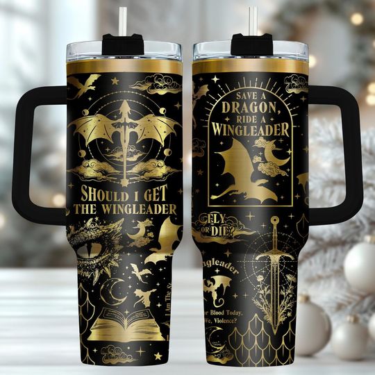 Discover Dragon Fantasy 40oz Tumbler, Mythical Tumbler With Handle, Fantasy Gift For Her, Christmas Gift, Holiday Gift