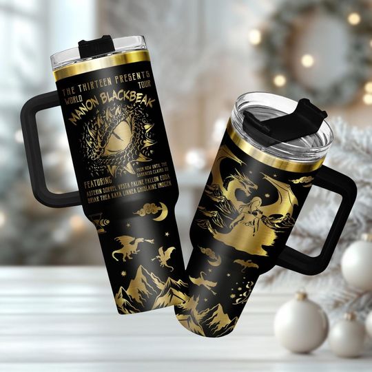Discover Fantasy Dragon 40oz Tumbler, Gothic Tumbler With Handle, Dragon stainless tumbler , christmas gift,  Fantasy Gift For Book Lovers