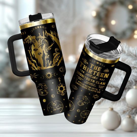 Discover Fantasy Dragon 40oz Tumbler, Stainless Tumbler With Handle, Mythical Gift For Fans, Magic Coffee Cup, Holiday Gift