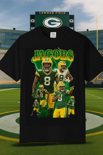 Josh Jacobs Bootleg Shirt | Green Bay Packers Retro football Graphic Tee